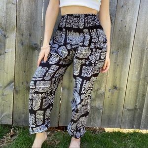 High Waisted Aztec Casual Boho Pants